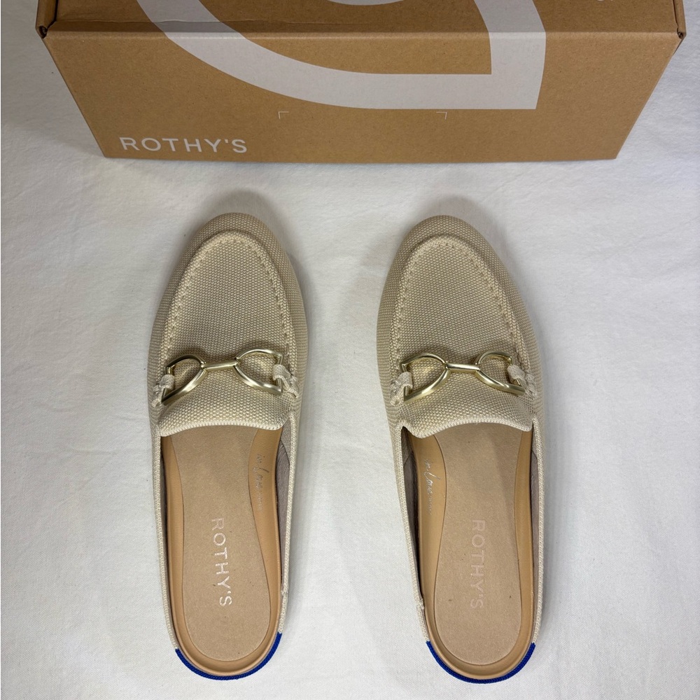 Rothy's Tan Loafers with Gold Detail - Picture 3 of 4